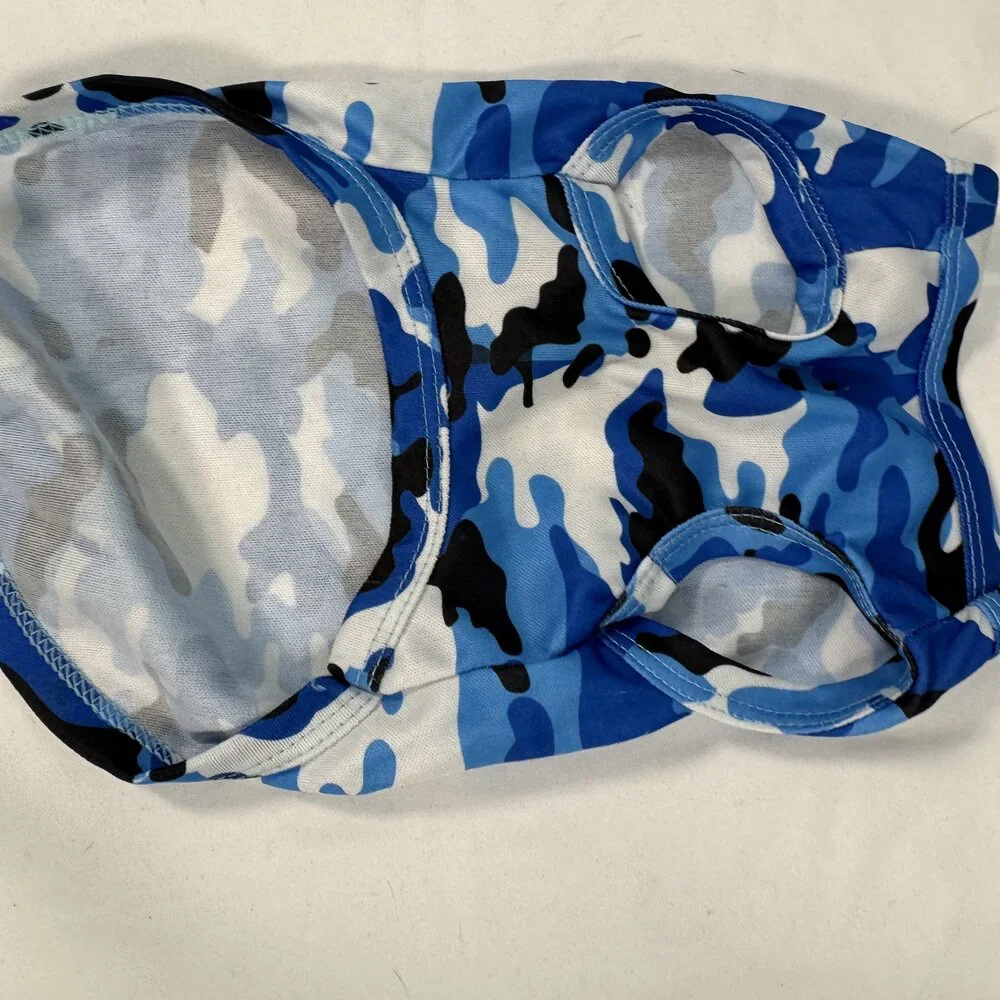 Blue Camo Dog Tank Top Size S Camouflage Pet Shirt Small Breed